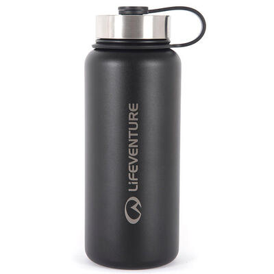 Borraccia isolante LIFEVENTURE Flask 1L nera - robustezza e mantenimento termico