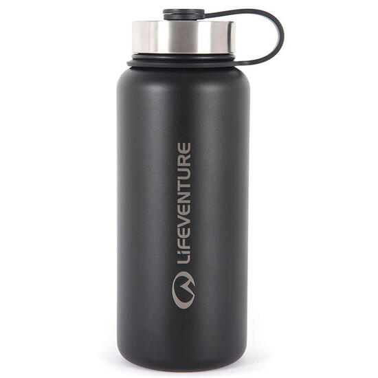 Isolierflasche LIFEVENTURE Flask 1L schwarz - Robustheit und Wärmeerhalt