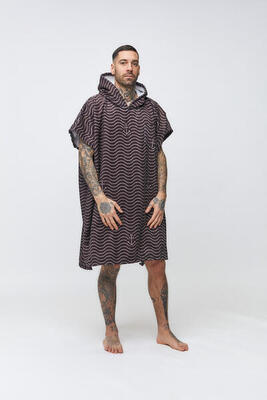 Poncho Surf Adulto - Waves - Nero