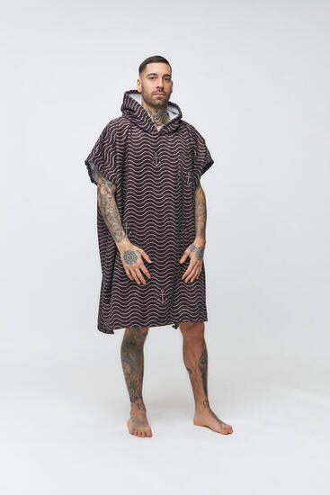 Poncho Surf Adulto - Waves - Nero