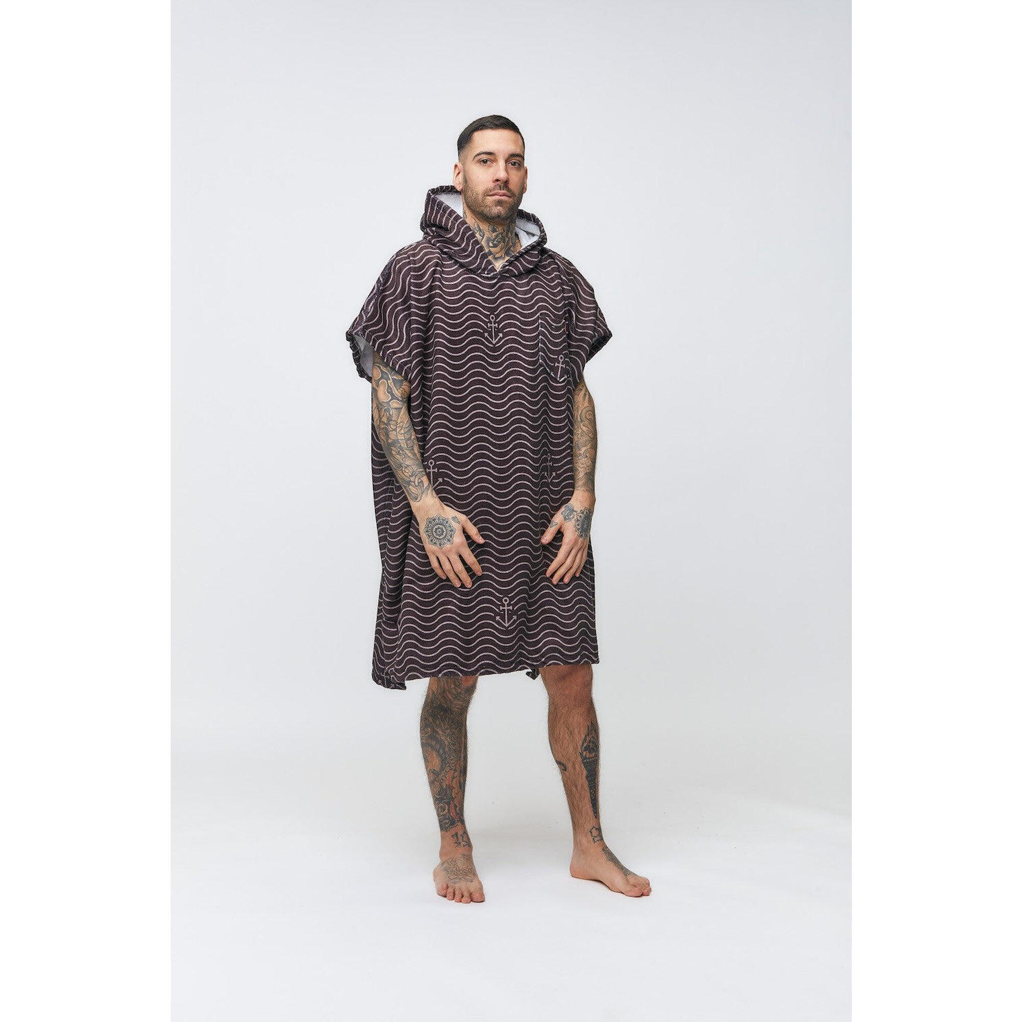 After Essentials - Poncho Surf Adulte - Waves - Noir - Serviette Poncho - Noir - Taille Unique - Decathlon