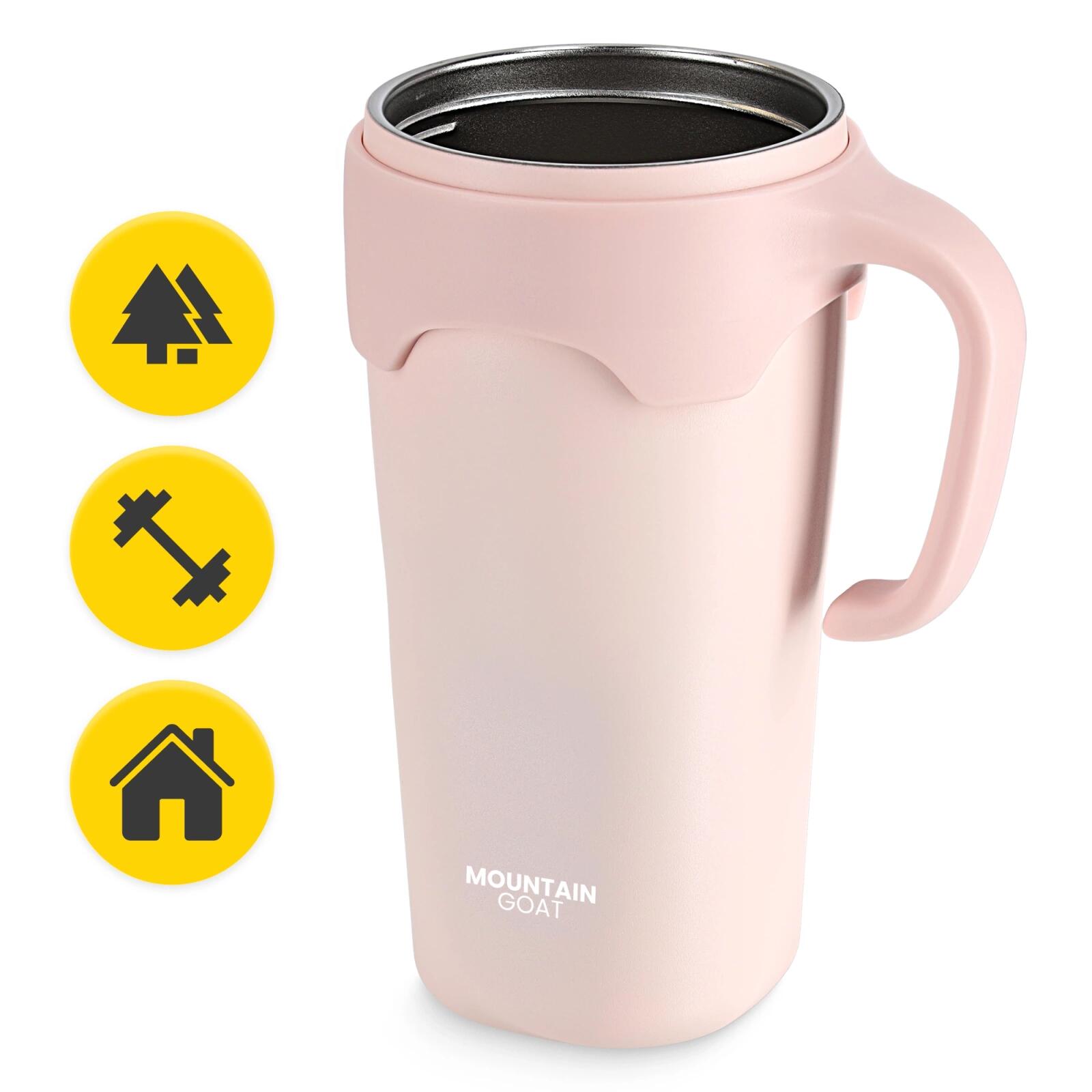 Thermobecher mit Strohhalm 650 ml Rosa – isoliert 2/7