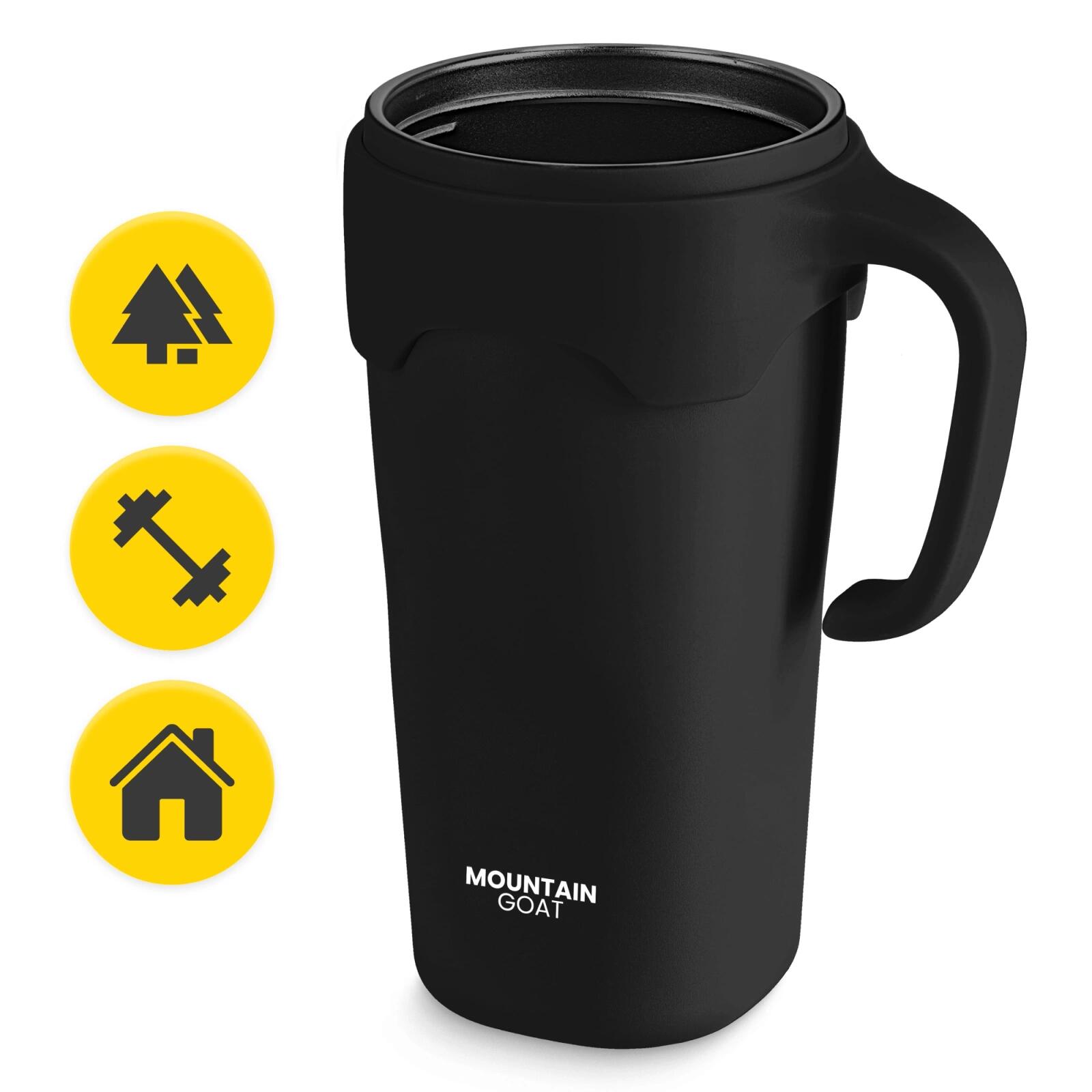 Thermobecher mit Strohhalm 650 ml Schwarz – Edelstahl 2/7