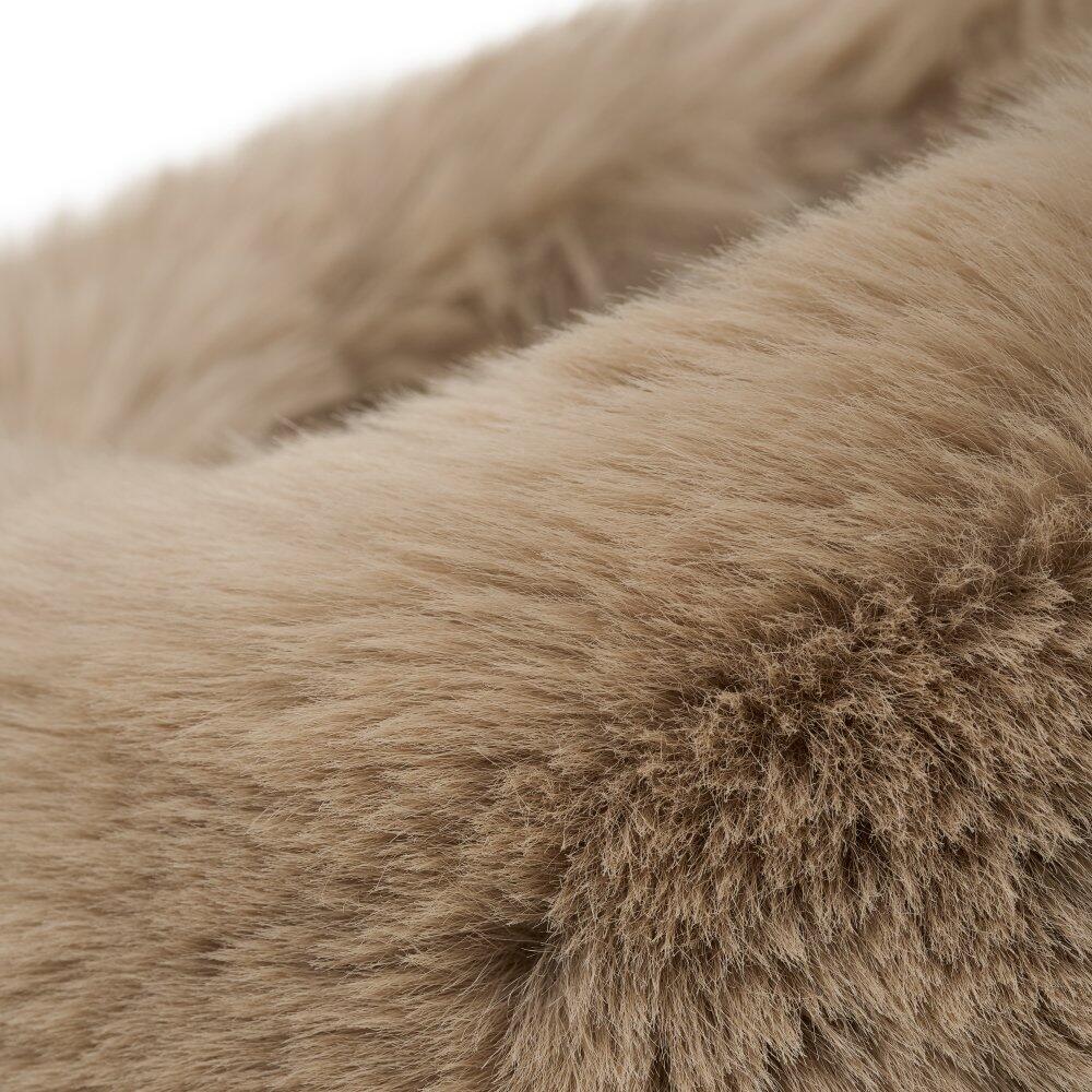 Men & Women faux fur retro ski headband Zeit Camel Beige 3/6