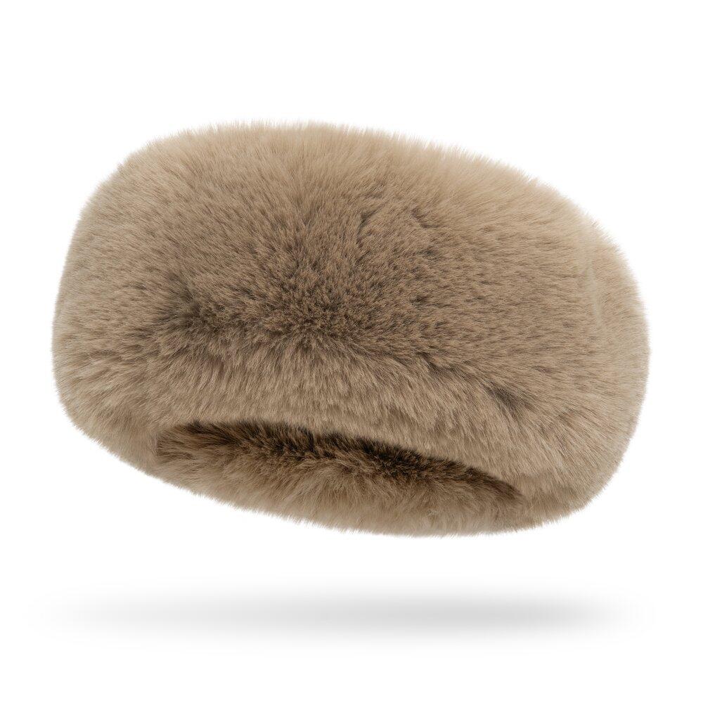 Men & Women faux fur retro ski headband Zeit Camel Beige
