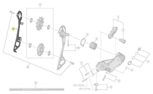 Shimano RD-R8000 Rear Derailleur Inner Plate - GS Type