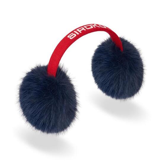 Cache-oreilles de ski rétro en fausse fourrure Homme et Femme Montchat Blue Ble