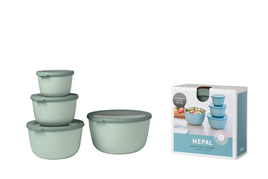 Mepal Cirqula 6.5 l Multischale Rund 4-teiliges Set - Nordic white