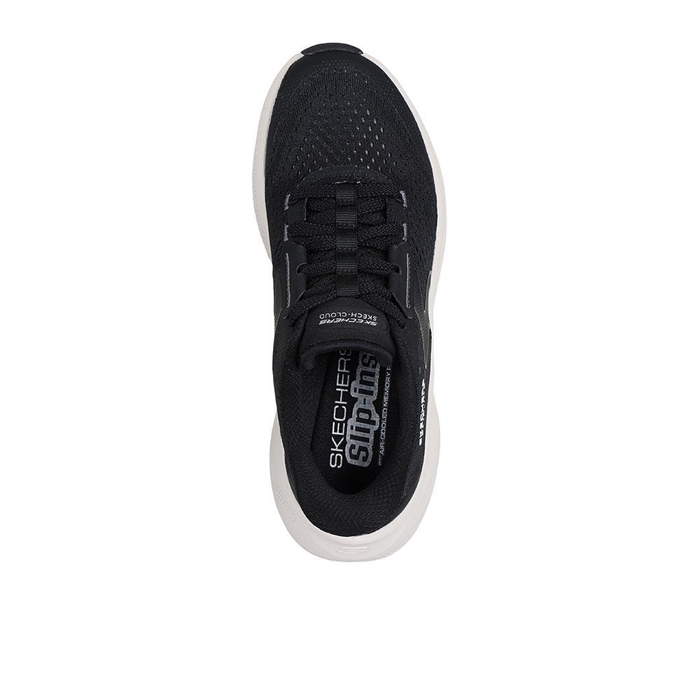 Ténis Skechers Mulher Skech Cloud - Plush Horizon Preto/ Blanco 3/4