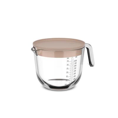 Glas Messbecher mit Deckel Chef it - Hochwertiges Glas - 1l - Coral