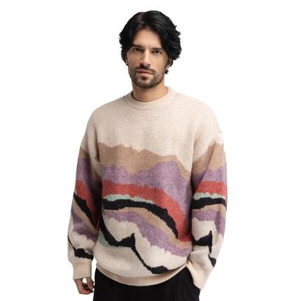 Heren oversized gebreide trui Burano Transformation Multicolor