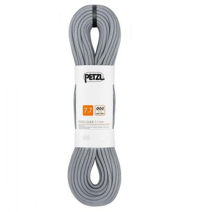 Corde à double Petzl Paso Guide 7,7 mm Dry 60 m gris pour alpinisme