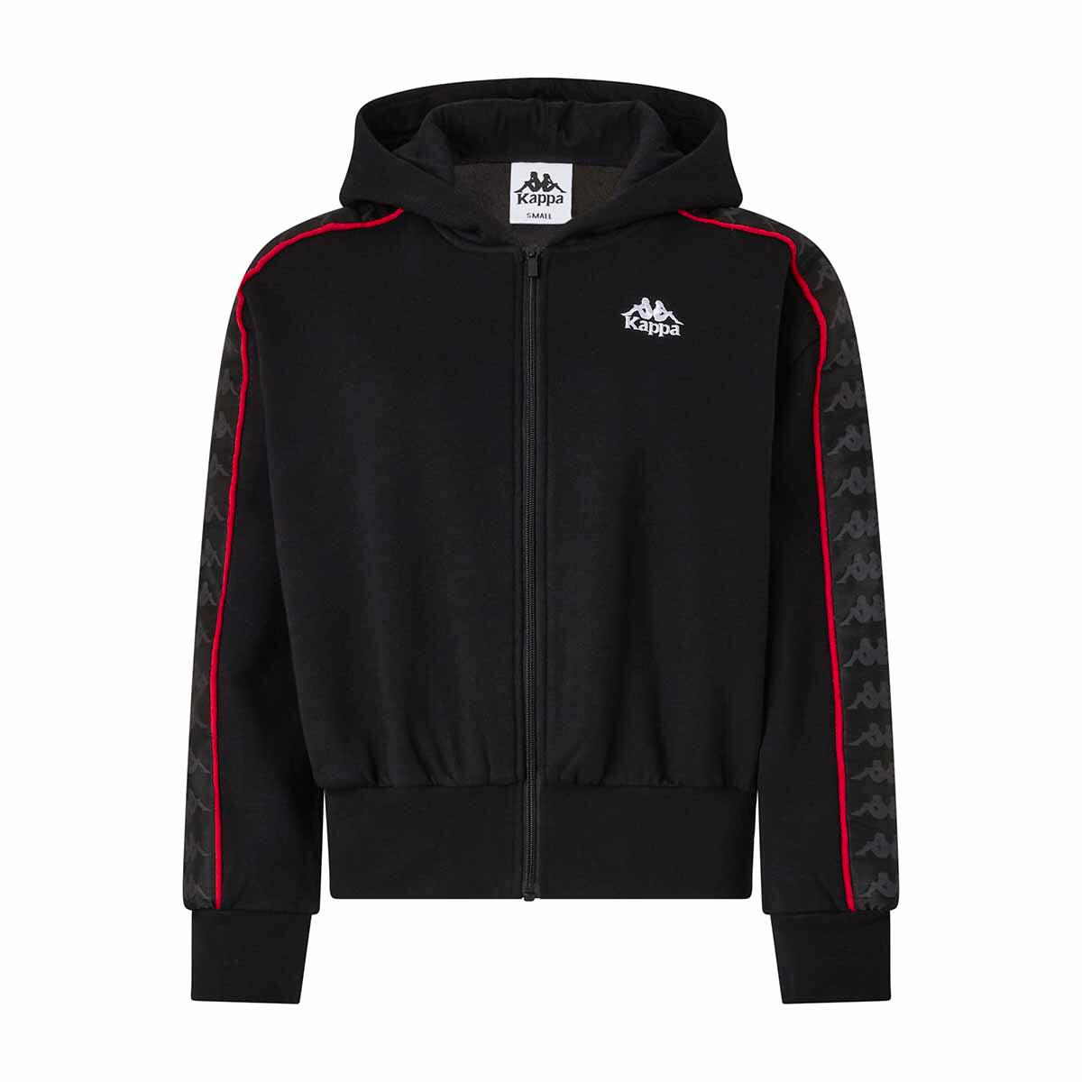 Felpa con zip da donna in cotone nero da streetwear sportivo 3/7