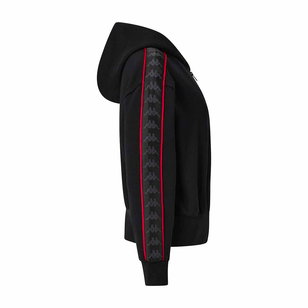 Felpa con zip da donna in cotone nero da streetwear sportivo 6/7