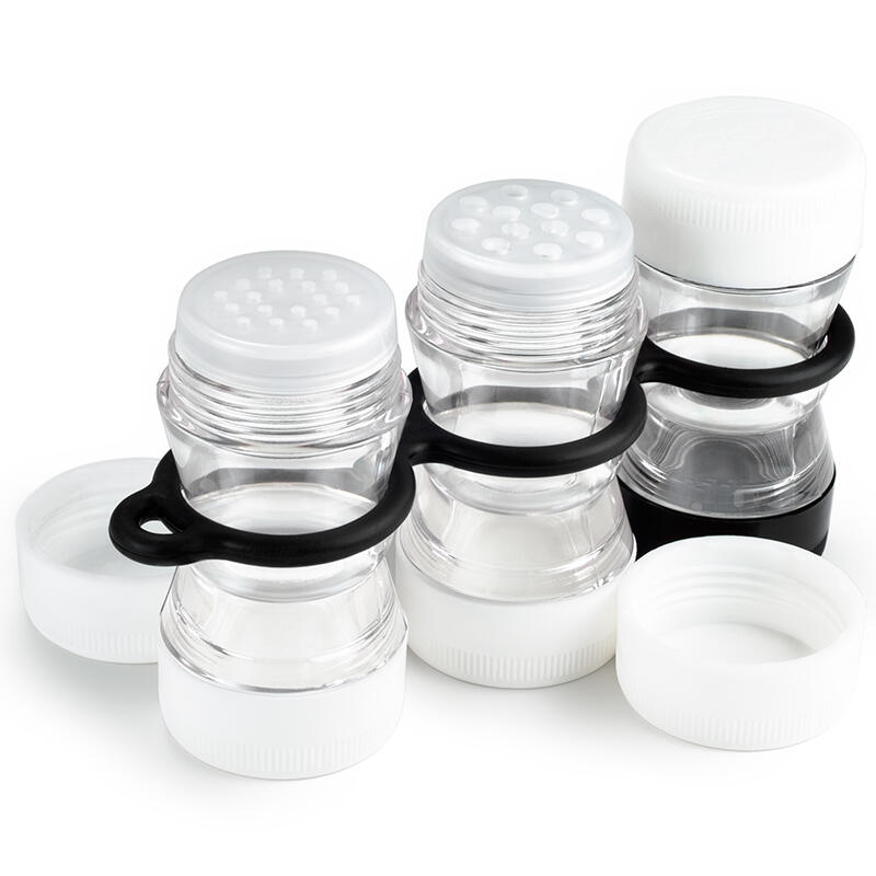 Porte-épices GSI Spice Rack 3 flacons compact copolyester 11,9 cm bouchons à vis 1/1