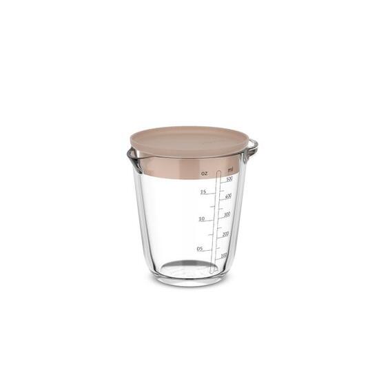 Glas Messbecher mit Deckel Chef it - Hochwertiges Glas - 0,5l - Chalk