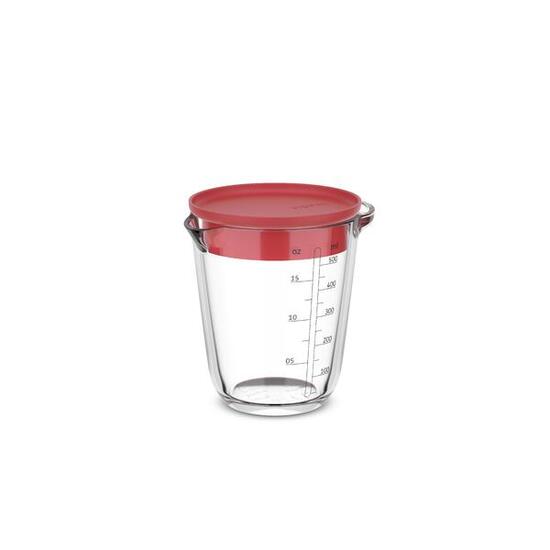 Glas Messbecher mit Deckel Chef it - Hochwertiges Glas - 0,5l - Chalk