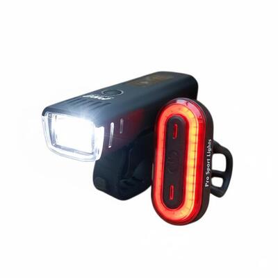 Fietsverlichting set usb oplaadbaar 450 en 100 lumen koplamp fiets achterlicht