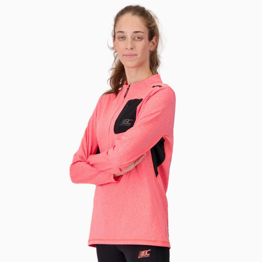 Maglia a maniche lunghe con mezza zip Donna Running FOCUS 2/5