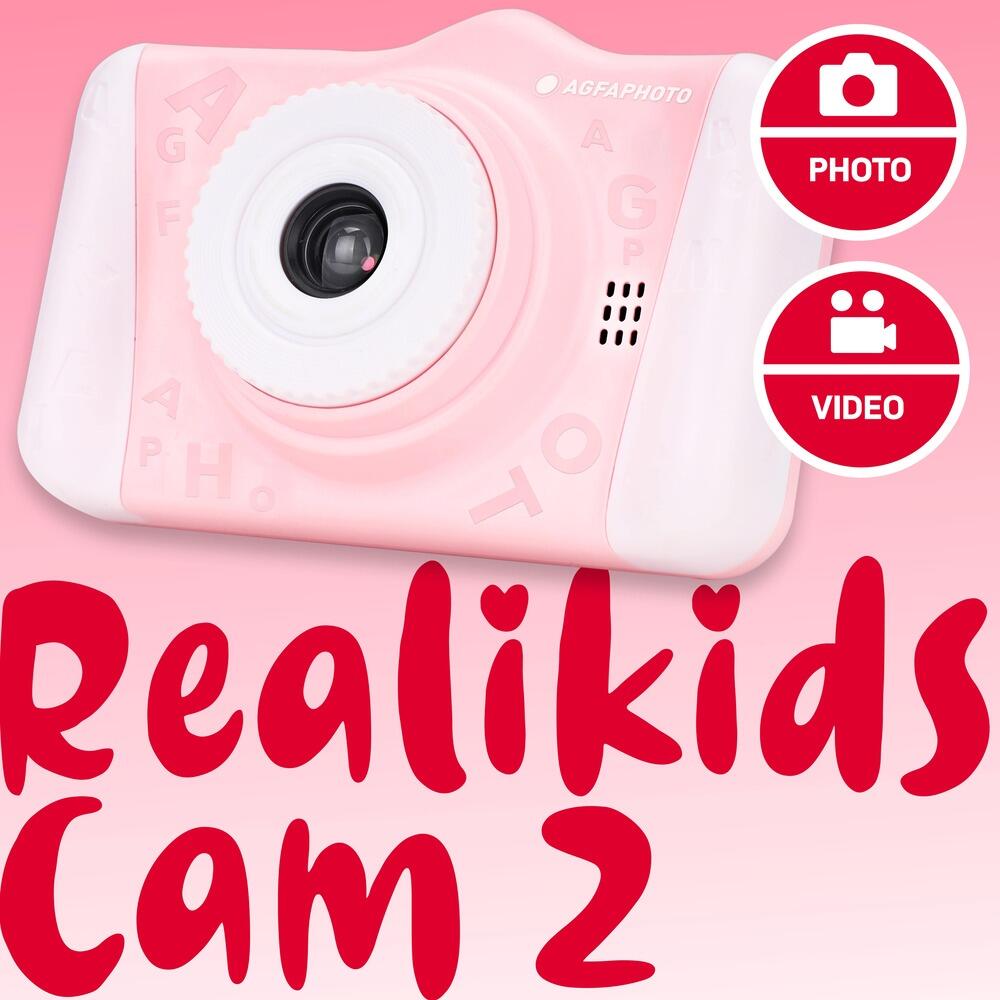 AGFA PHOTO Realikids Cam 2 - Caméra Enfant Selfie & Vidéo 3,5" LCD - Rose 3/5