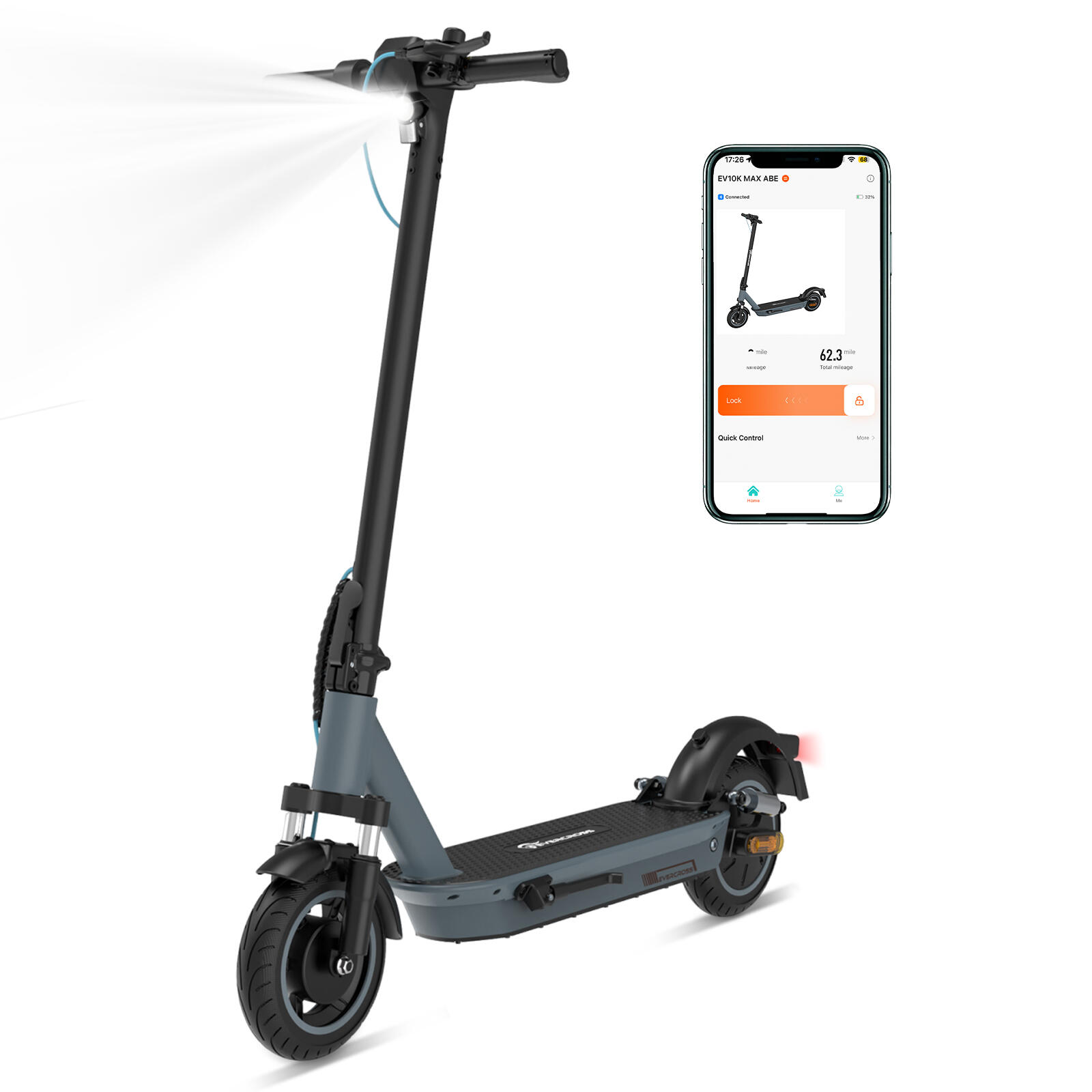 Evercross - Trottinette Électrique Ev10k Max Abe-moteur 400w-double Frein-app-15.6ah/18.2ah - Trottinette Électrique - Noir - No Size - Decathlon