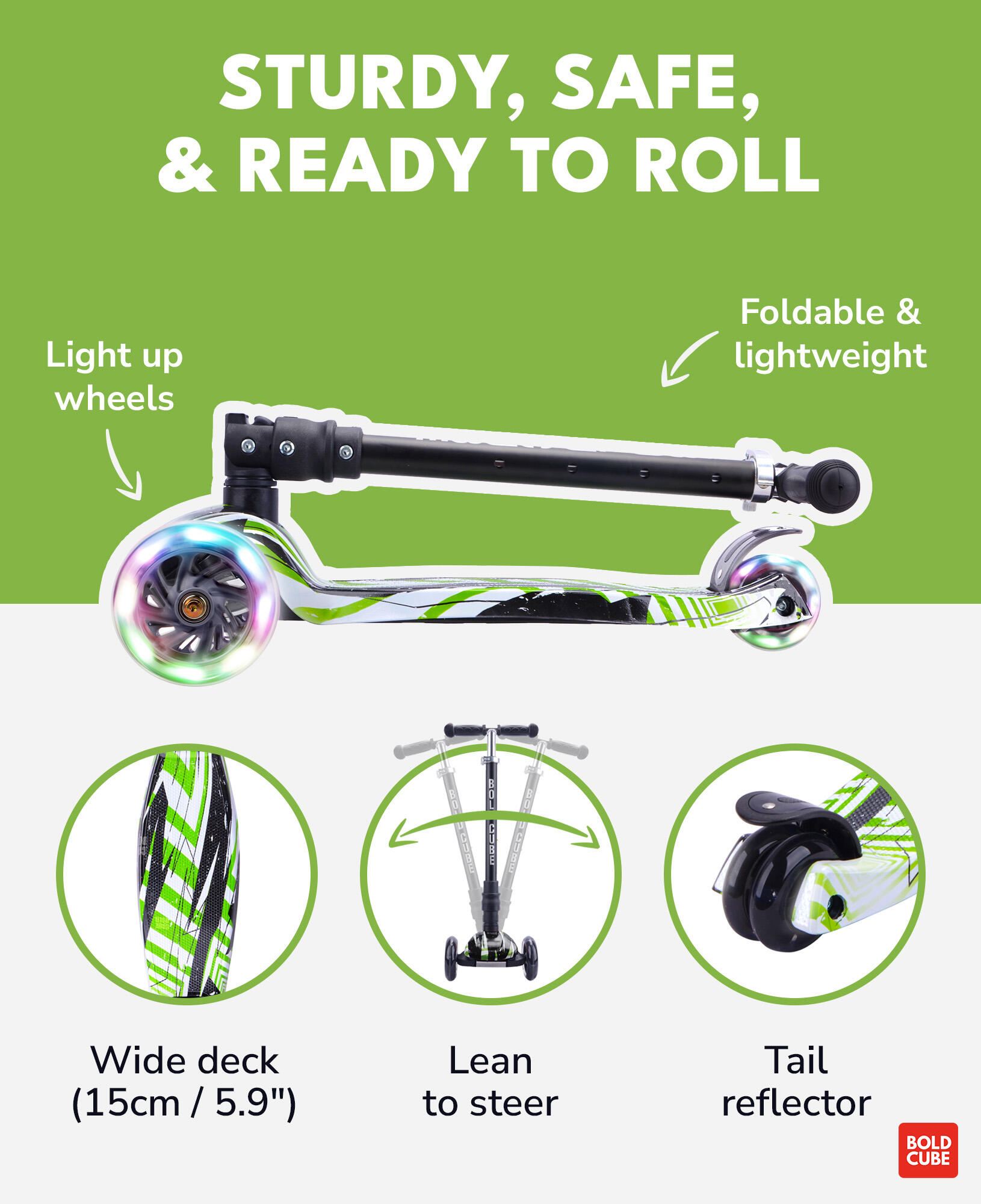 Trottinette / Trottinette 3 roues, Swift Green 2/7