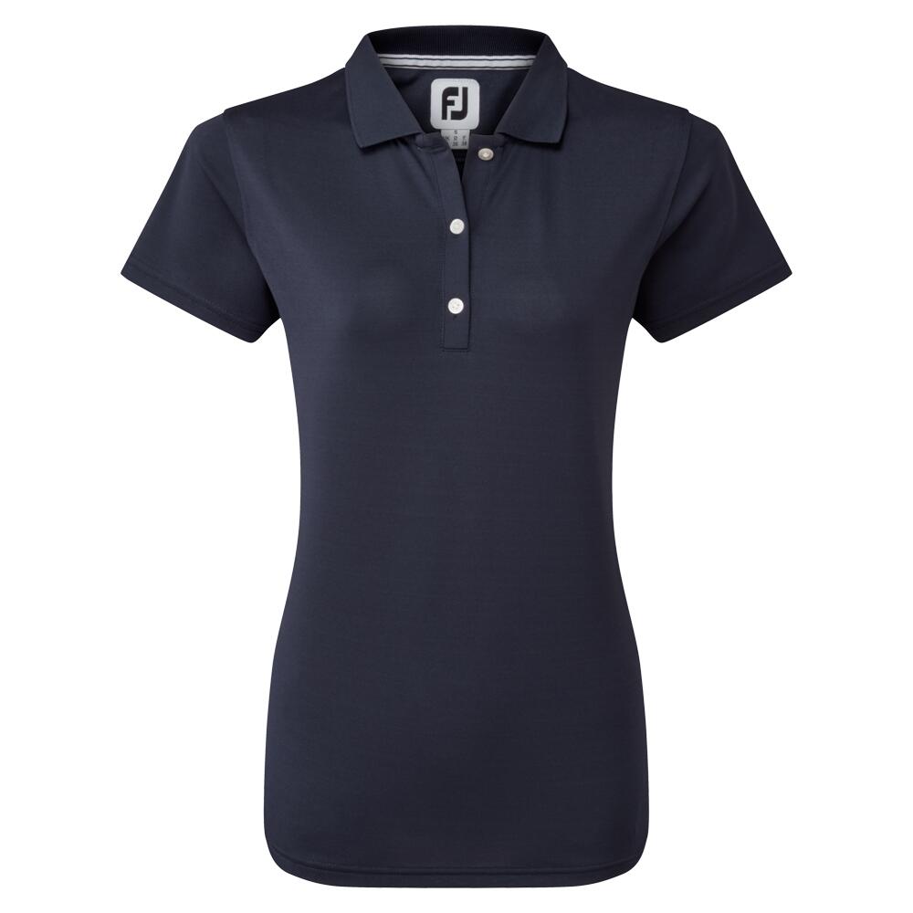 FOOTJOY Footjoy Damen-Golfpoloshirt aus Stretch-Piqué, einfarbig, Marineblau