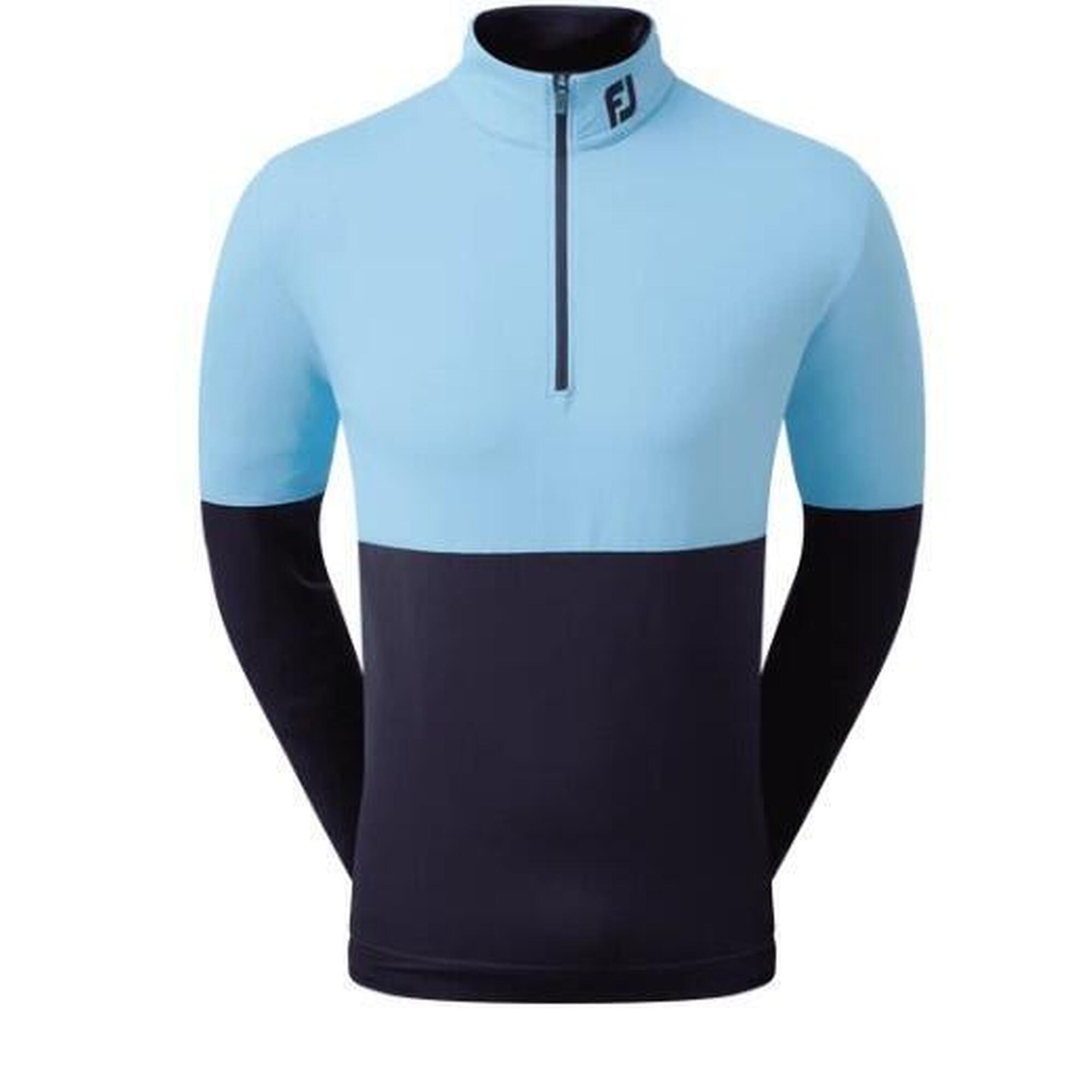 Footjoy Couche Intermédiaire Légère à Rayures Ton Sur Ton Entièrement Zippée Marinecorail Vif 204n643 Corail Bleu Marine Vif P 640