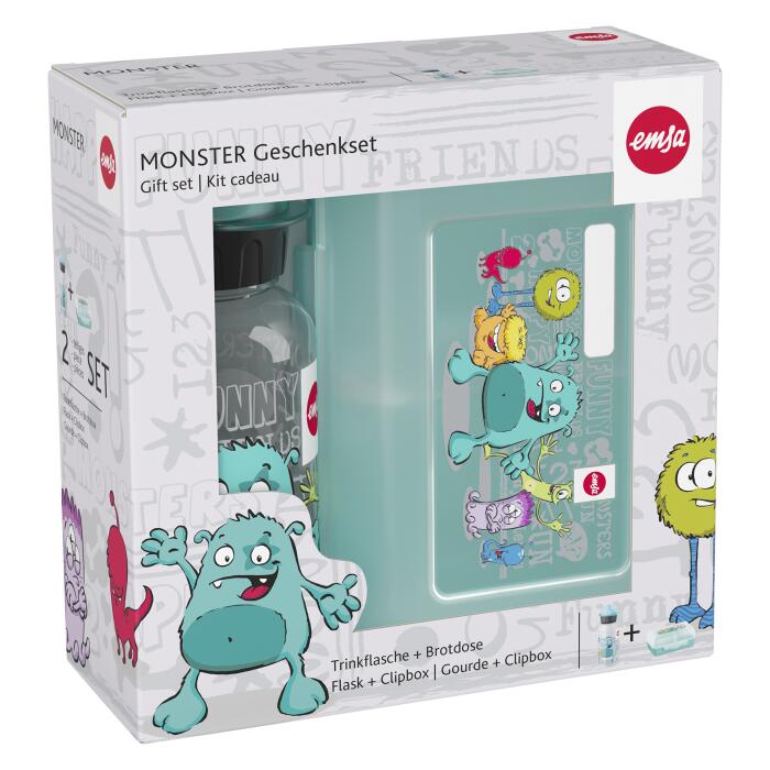 Trinkflasche und Snackbox "Kids Monster". Emsa 2/4
