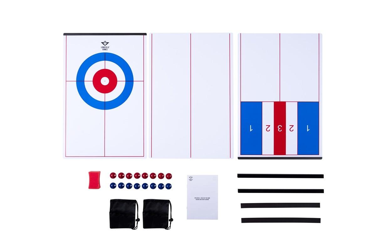 Jogo de mesa 2 em 1 de curling e shuffleboard. 3/7