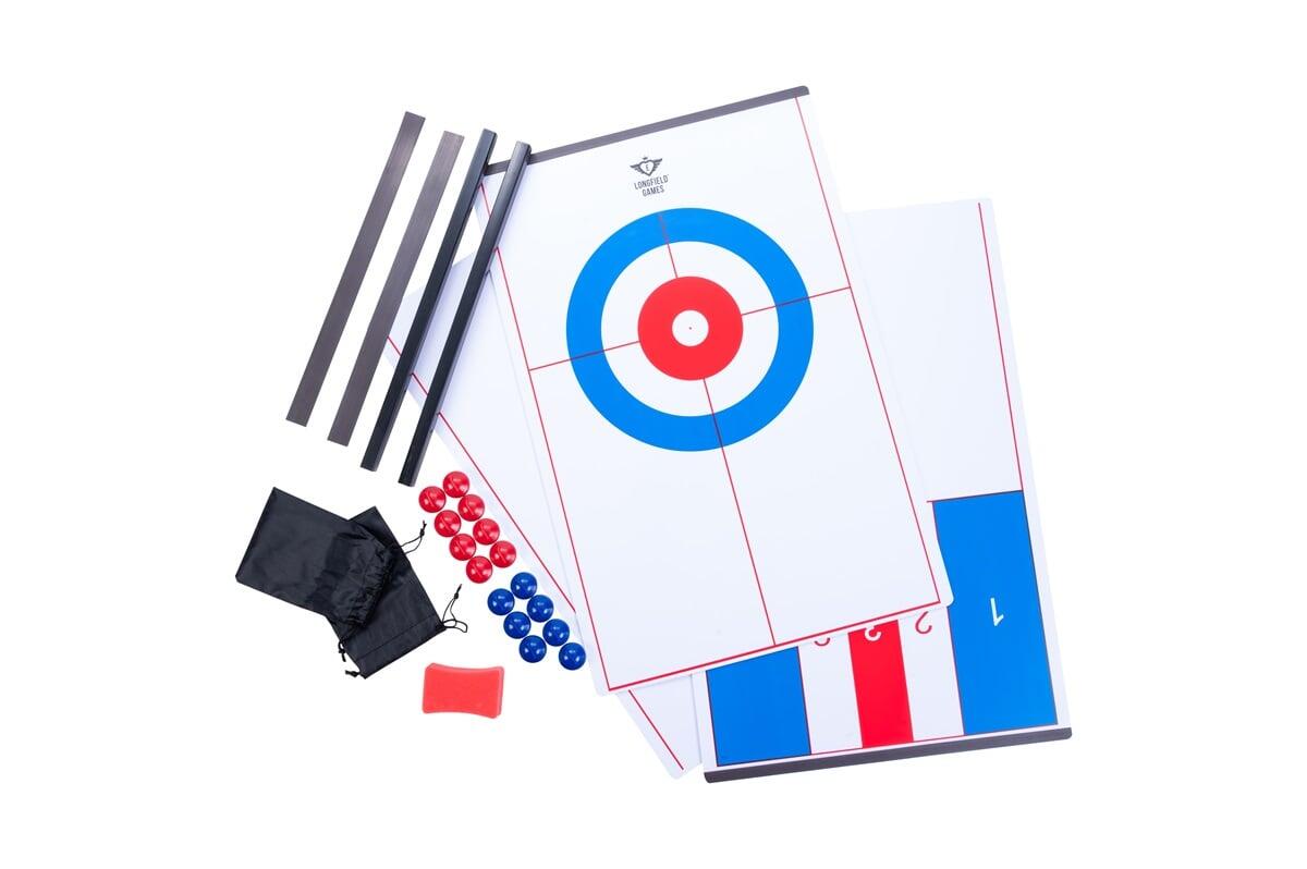Jogo de mesa 2 em 1 de curling e shuffleboard. 5/7