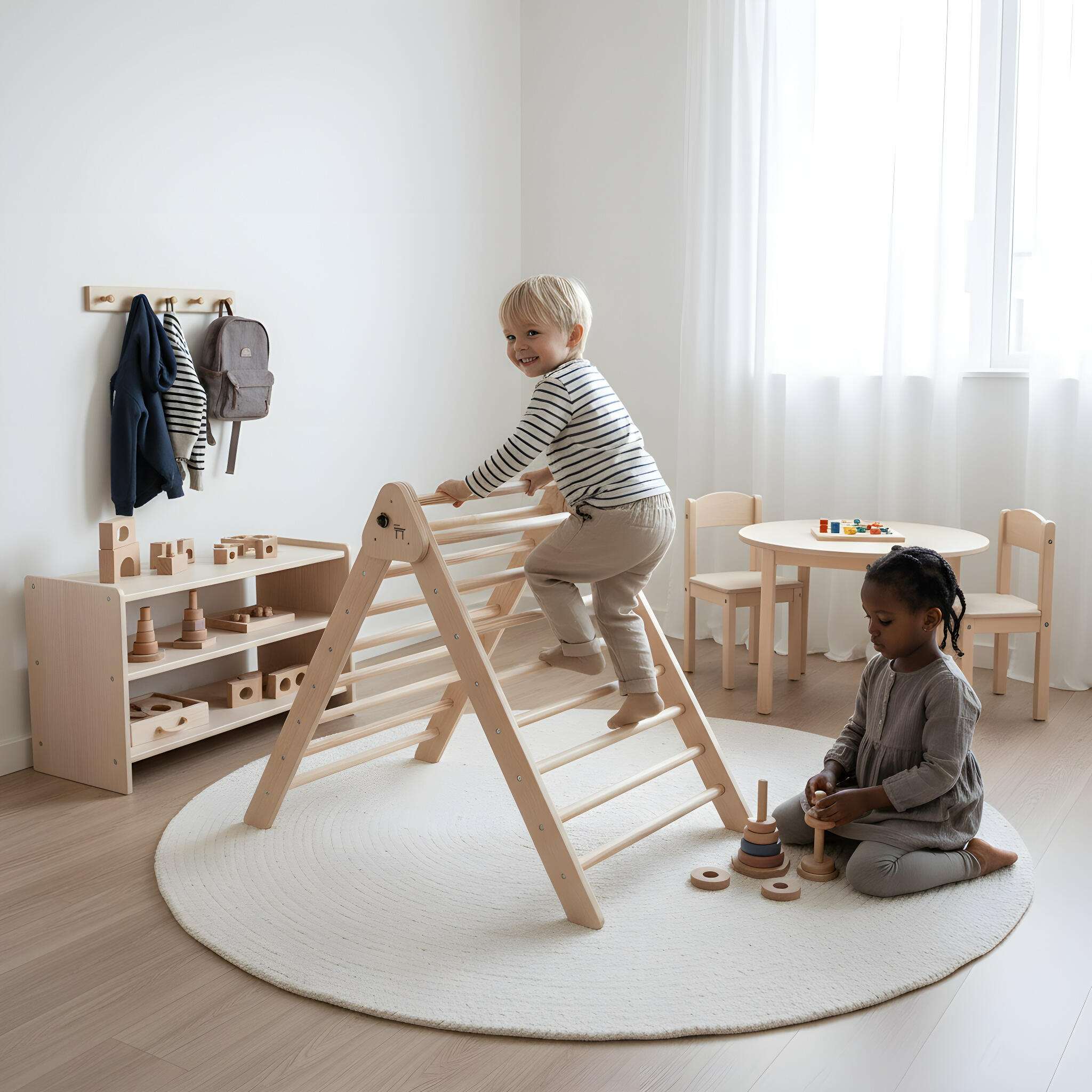 MUEBLE KIDS+TRIANGULO ESCALADA PLEGABLE+SMALL+BARNIZ 6/6