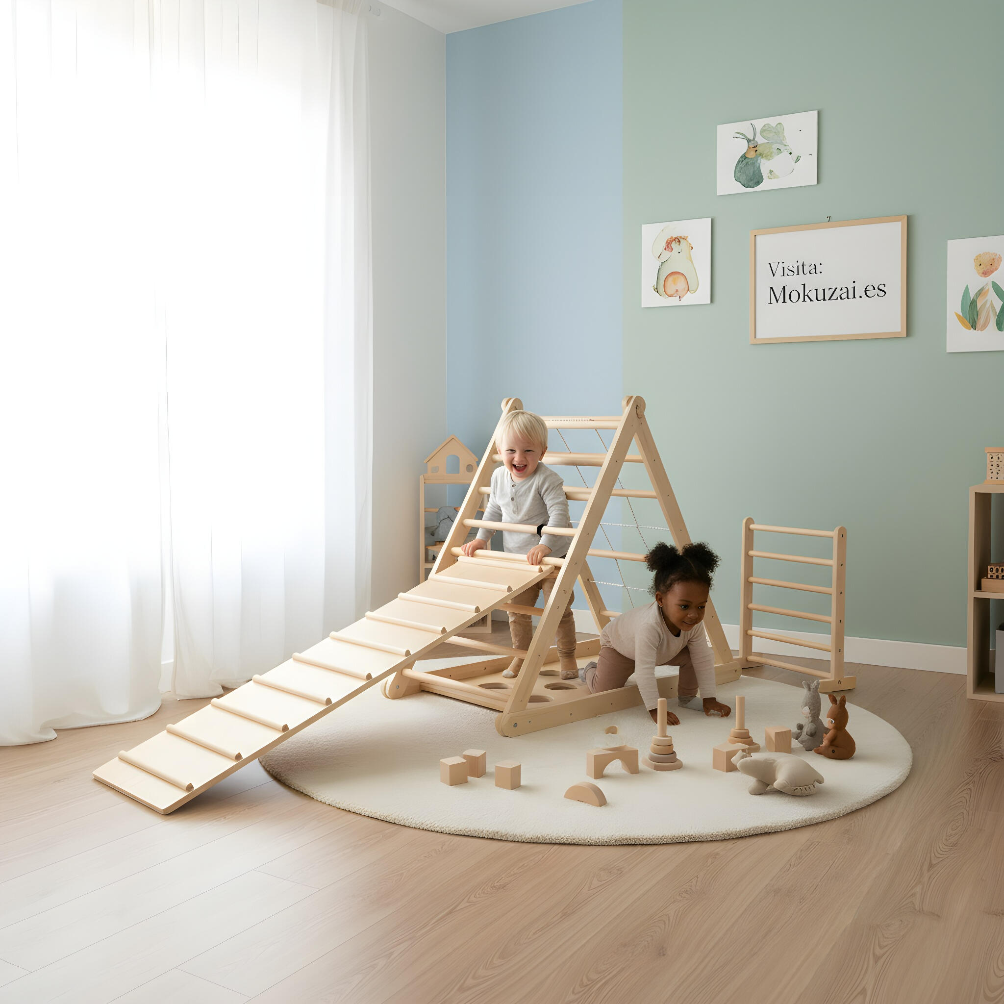 MUEBLE KIDS+TRIANGULO ESCALADA INSPIRACIÓN PIKLER+UNICA+ACEITE 7/7