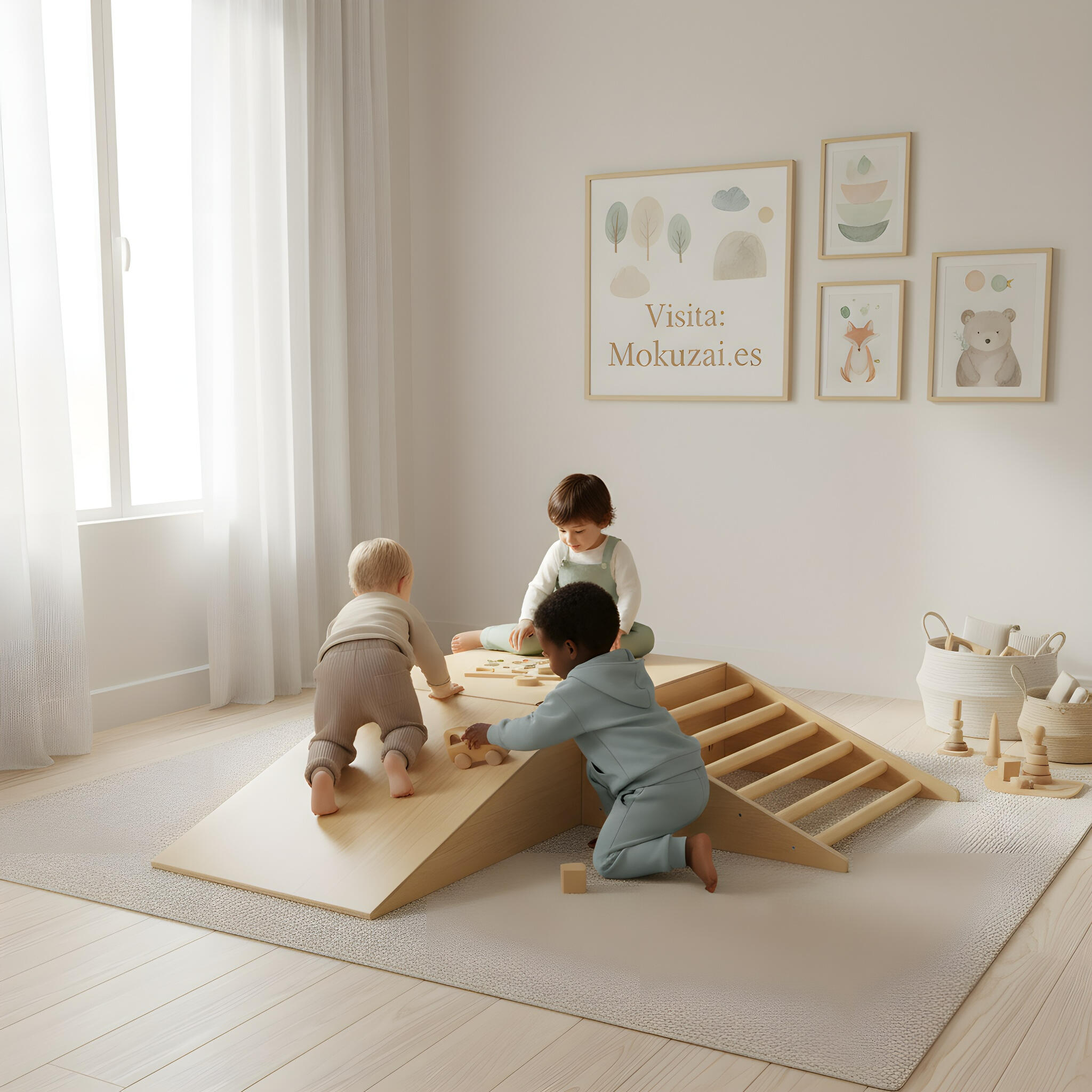 MUEBLE KIDS+CONJUNTO GATEO PIKLER+UNICA+BARNIZ 7/7