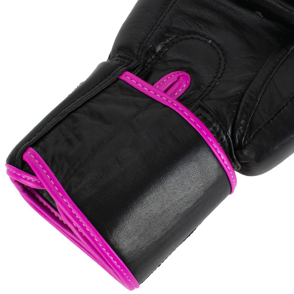 Gants de boxe en cuir - Warrior SE - Noir/Rose 5/6