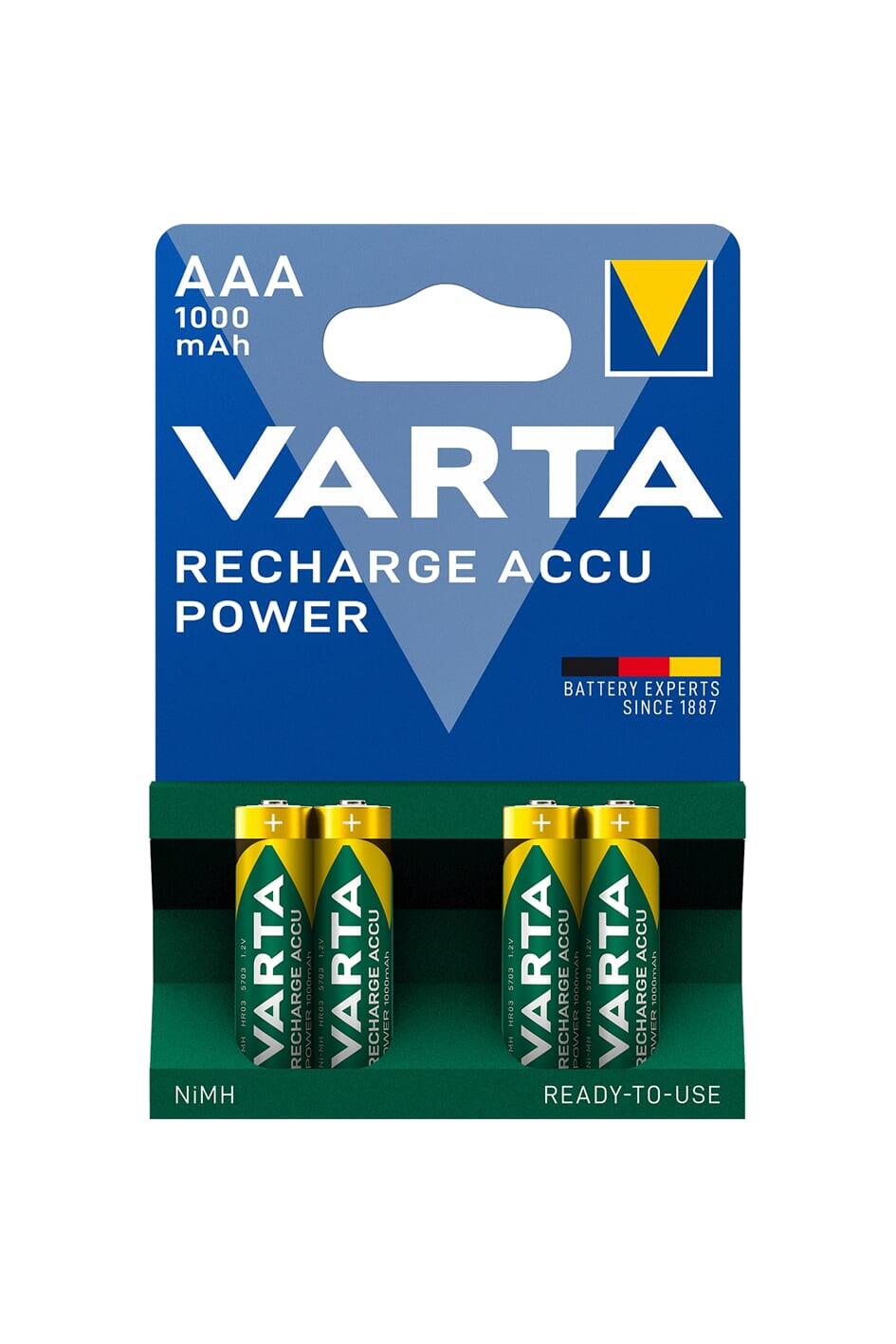 VARTA Varta Batterie ricaricabili AAA (HR03) NiMH 1000 mAh - Confezione da 4.