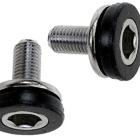 Sunrace M8 Crank Bolt Set BAS15 — 2 pcs, Black/Silver, Steel.