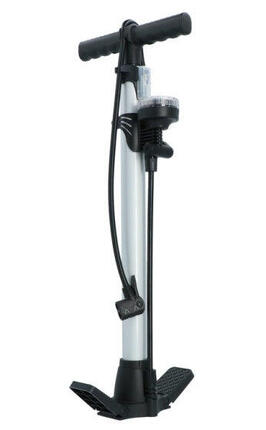 Dresco fietspomp manometer 52 cm dunlop, presta, schrader ventiel zilver