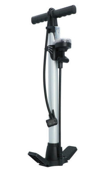 Dresco fietspomp manometer 52 cm dunlop, presta, schrader ventiel zilver