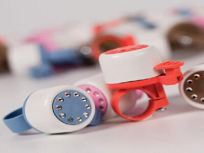 Campanello bici Widek Bling-Bling bianco e pastello metallo.