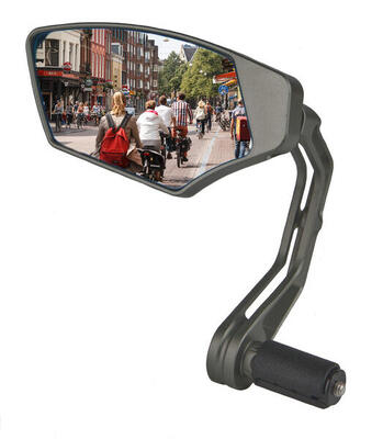 Mirage Bar-End First Class, gedimmtes blaues Glas, links, CNC-Aluminium 6061 T6