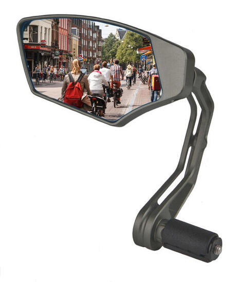 Mirage Bar-End First Class, gedimmtes blaues Glas, links, CNC-Aluminium 6061 T6