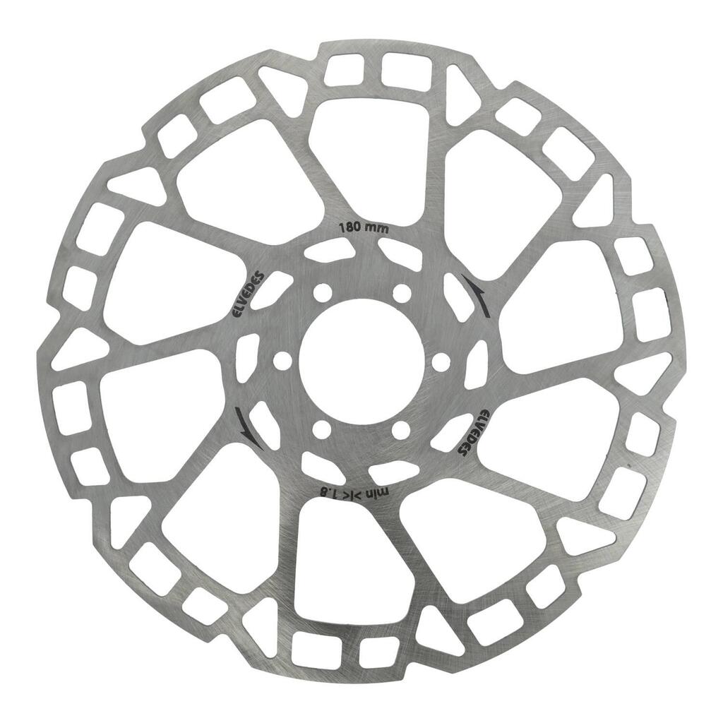 Elvedes 180 mm 6-Hole Stainless Steel Disc Brake Rotor, 2.0 mm