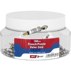 Joe's No Flats insertions de valve Presta (pot 100), argent.