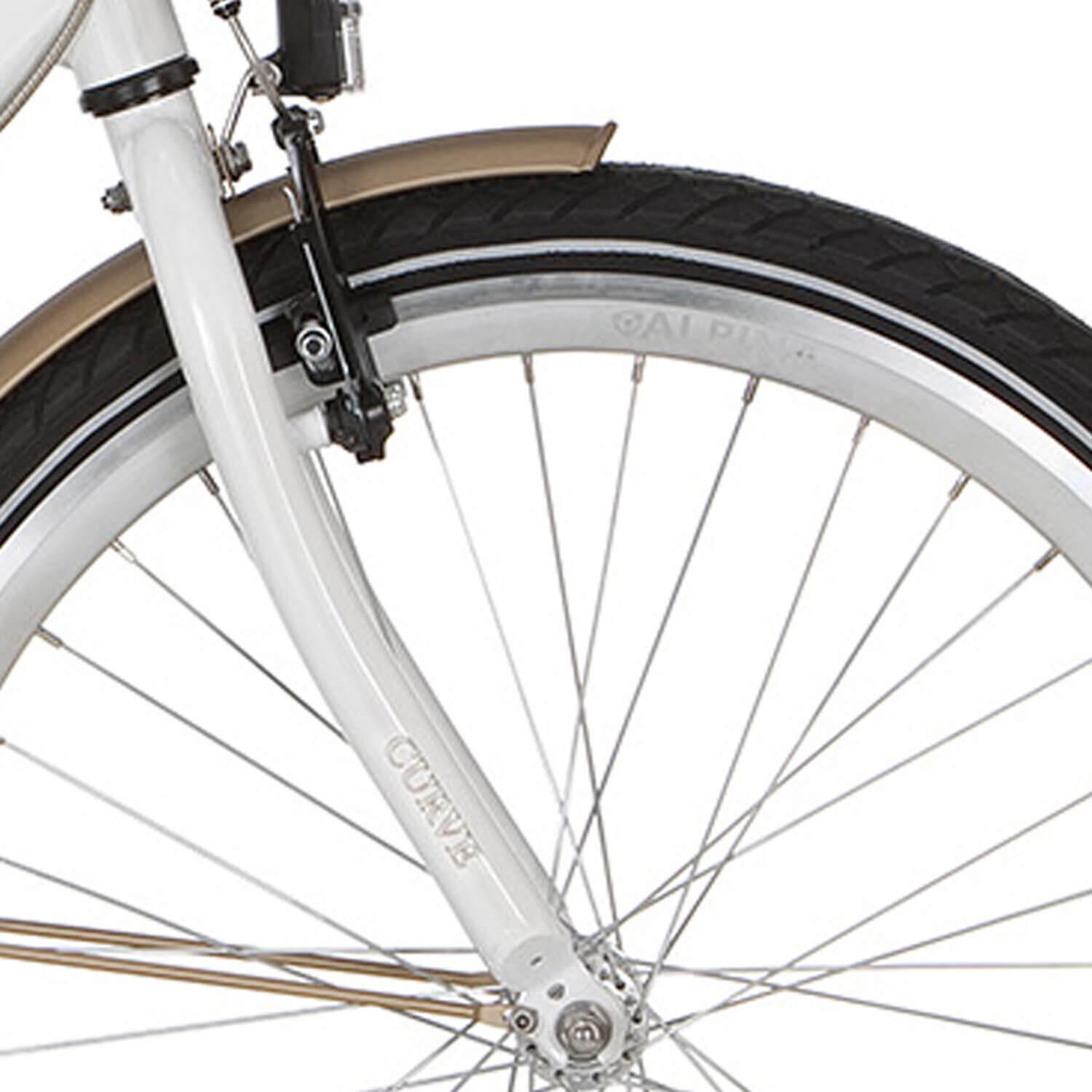 ALPINA Forcella anteriore Alpina Curve 24 pollici, bianca.