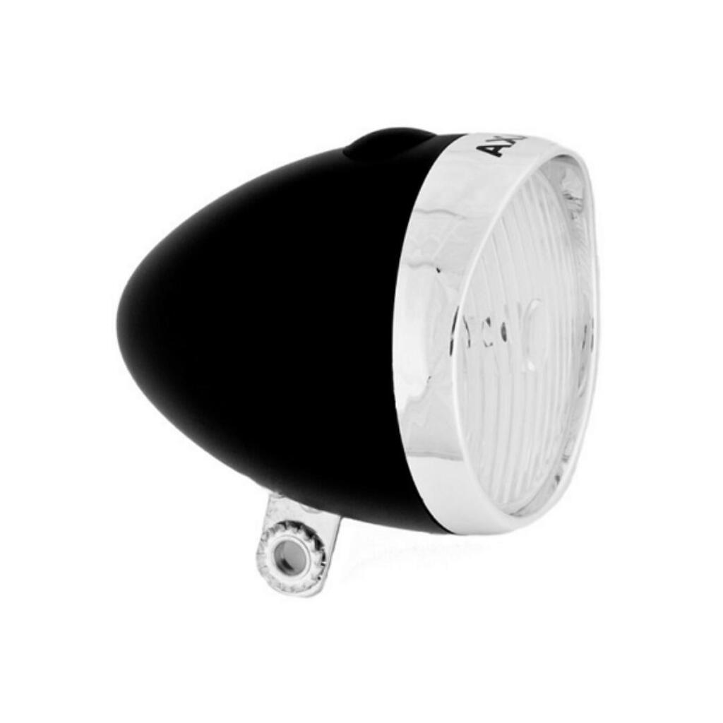 AXA Classic LED Front Light — Black/Silver, Battery Powered.