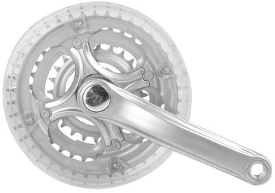 Mighty Guarnitura 3 velocità 170 mm 42/34/24 con paracatena - argento.