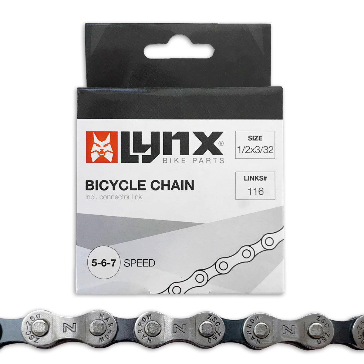 LYNX Lynx 5/6/7 derailleur fietsketting 116 schakels zwart
