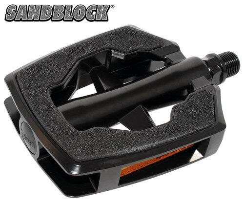 Marwi Union SP-2890 Pedale Flat Alluminio Nero con Sandblock e Cuscinetti.