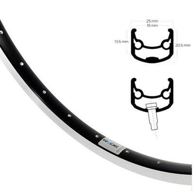 Ryde andra 30 velg 28 inch (622), zwart, geslepen zijkant, 36 gaten.